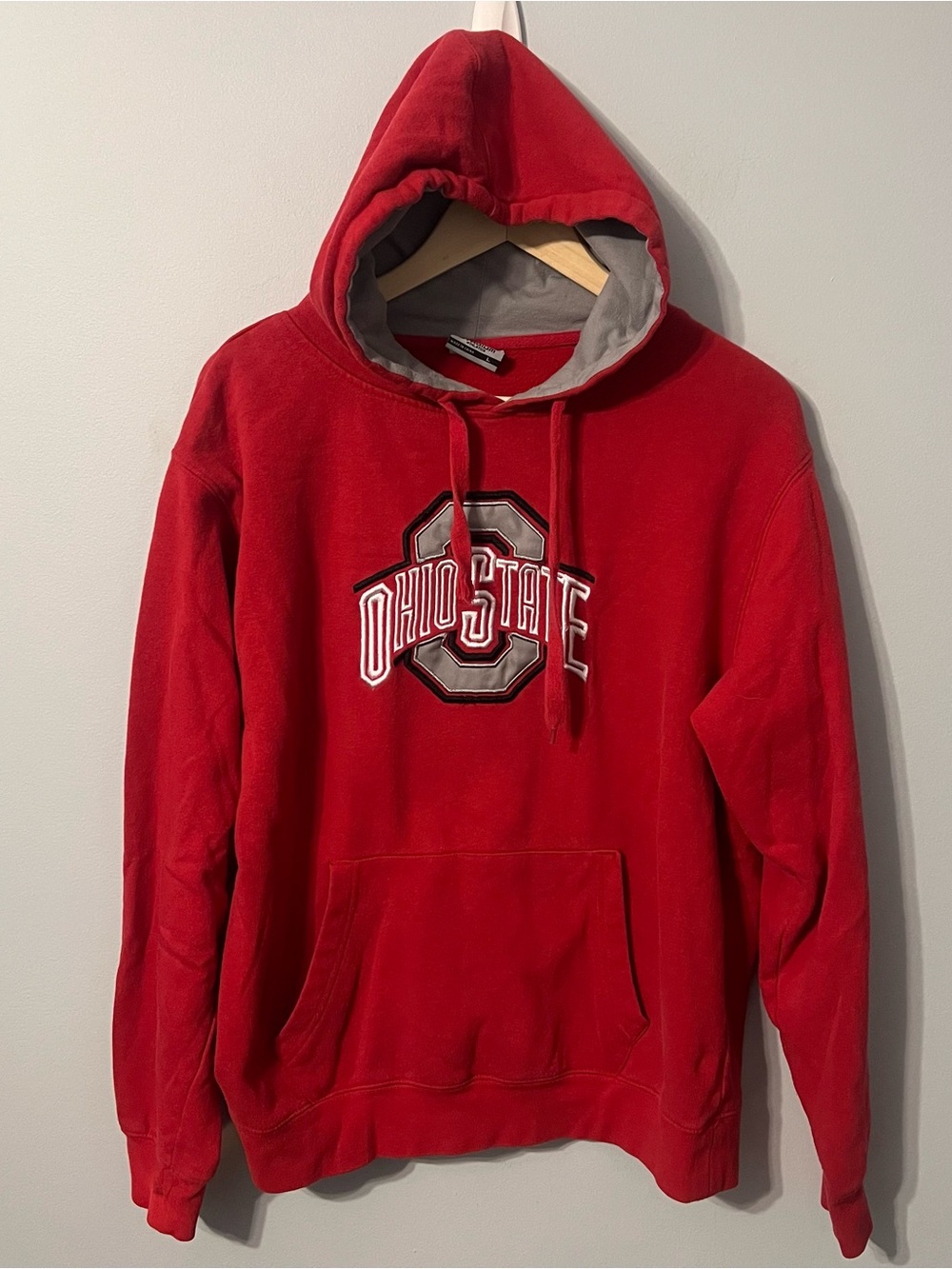 Ohio State Buckeyes Hoodie Men’s L Red Stadium Pullover Embroidered Sweatshirt